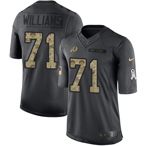 Nike Redskins #71 Trent Williams Black Men's Stitched NFL Limited 2016 Salute to Service Jersey - Click Image to Close